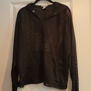 Forever 21 Mesh Hooded Sweater